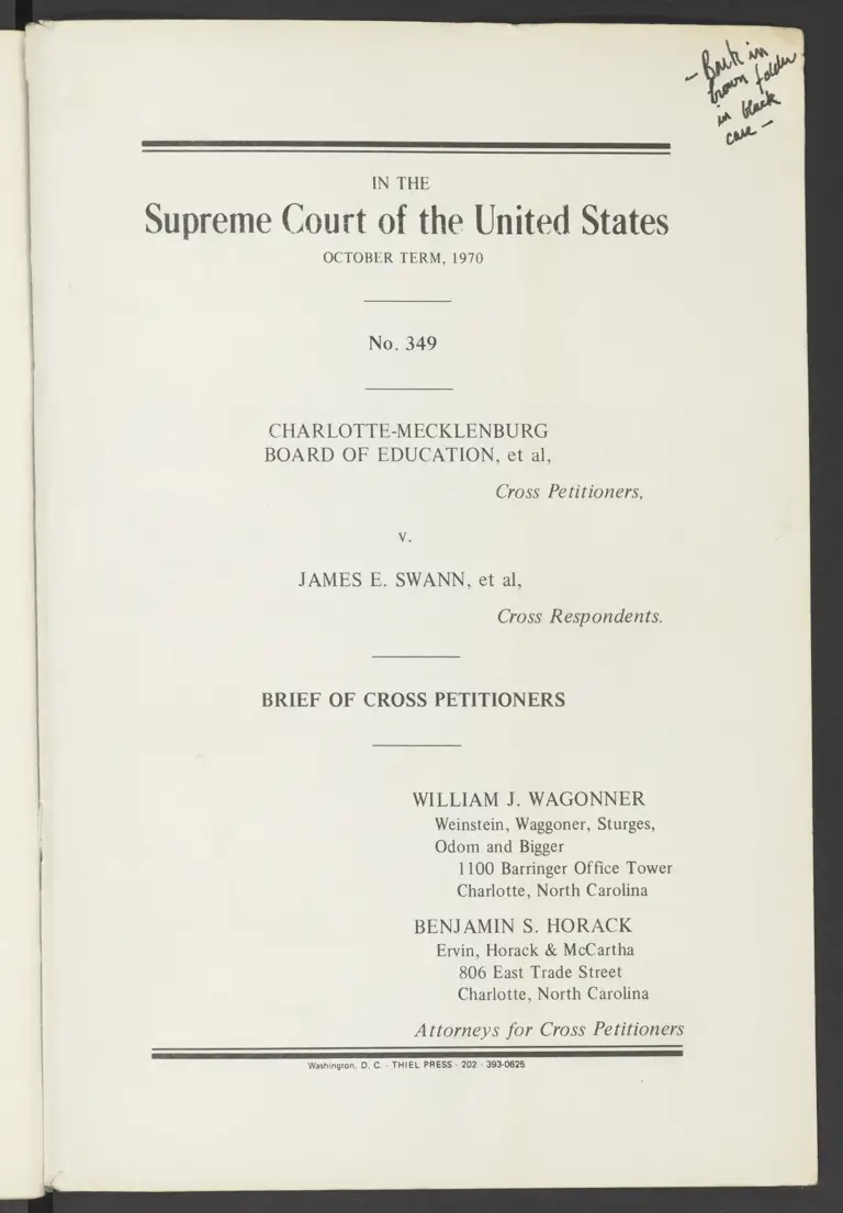 Cover of Brief of Cross Petitioners preview