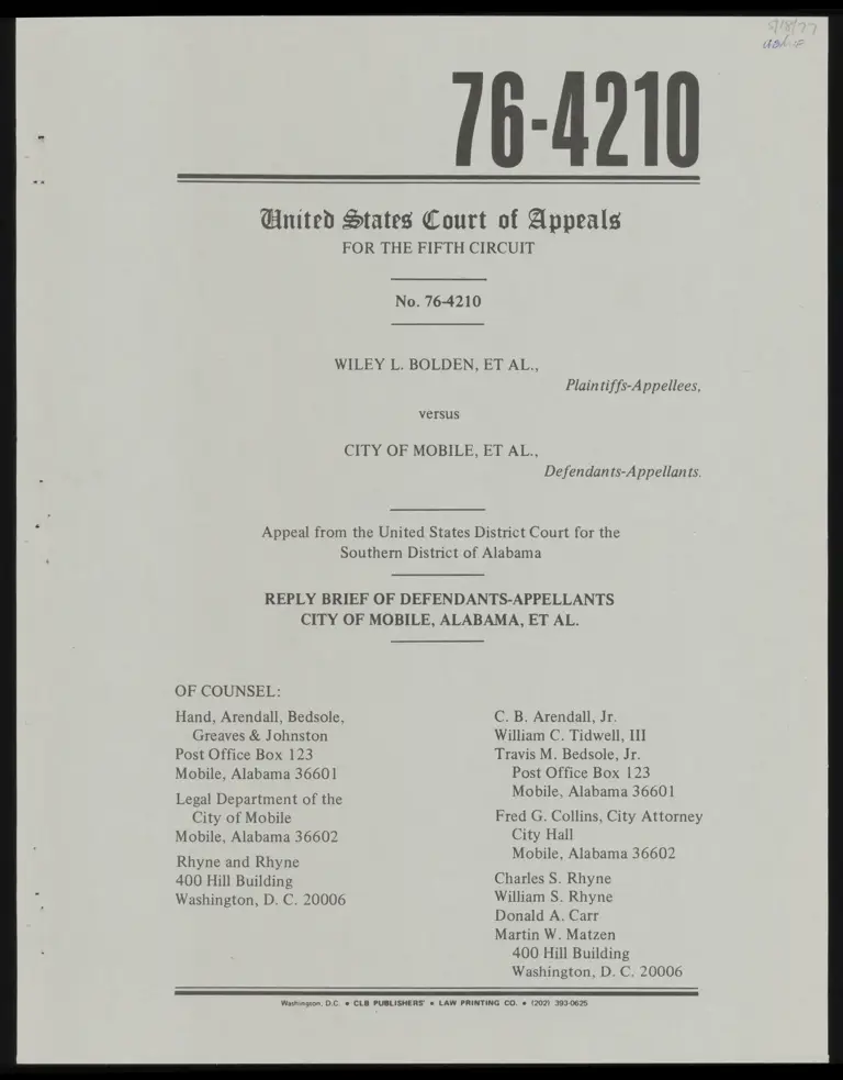 Reply Brief of Defendants-Appellants preview