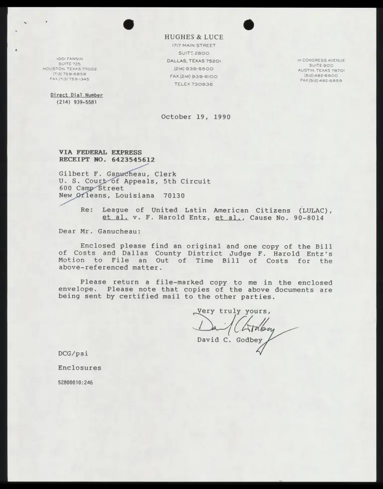 Bill of Costs; Judge Entz's Motion to File an Out of Time Bill of Costs preview