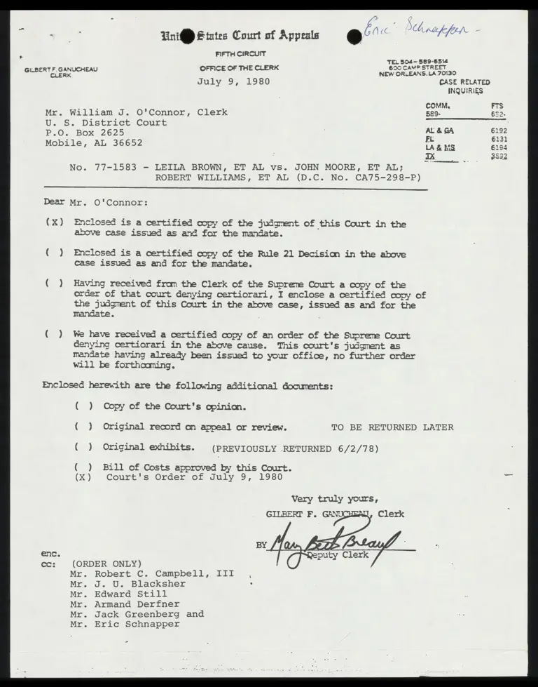 Brown v. Moore Judgment preview