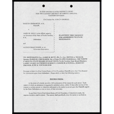 Plaintiffs' First Request for Admissions to State Defendants preview