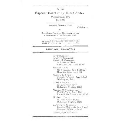 Bradley v. State Board of Education of Virginia Brief for Petitioners preview