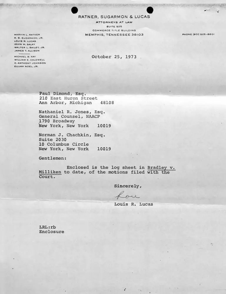 Letter from Lucas to Co-Counsel RE Motions Log Sheet preview
