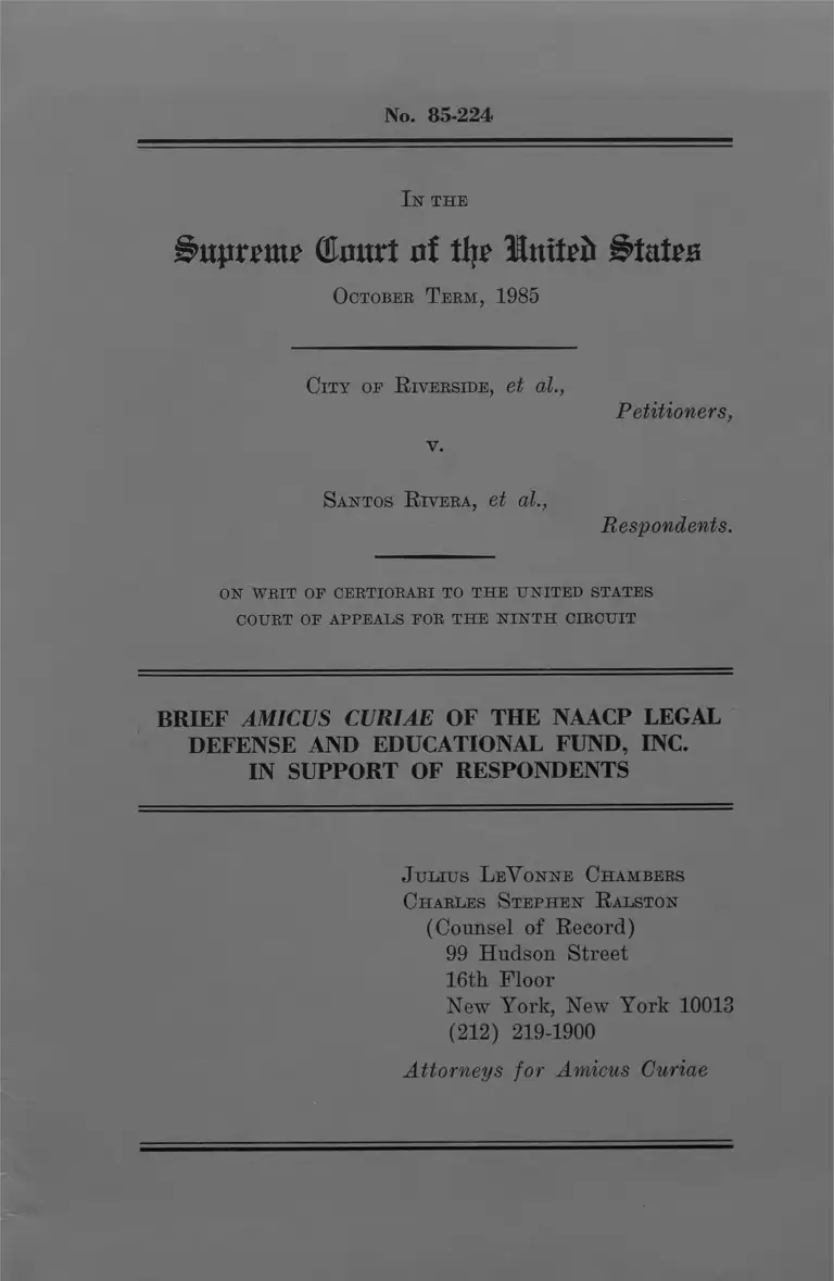 Riverside v Rivera Brief Amicus Curiae preview