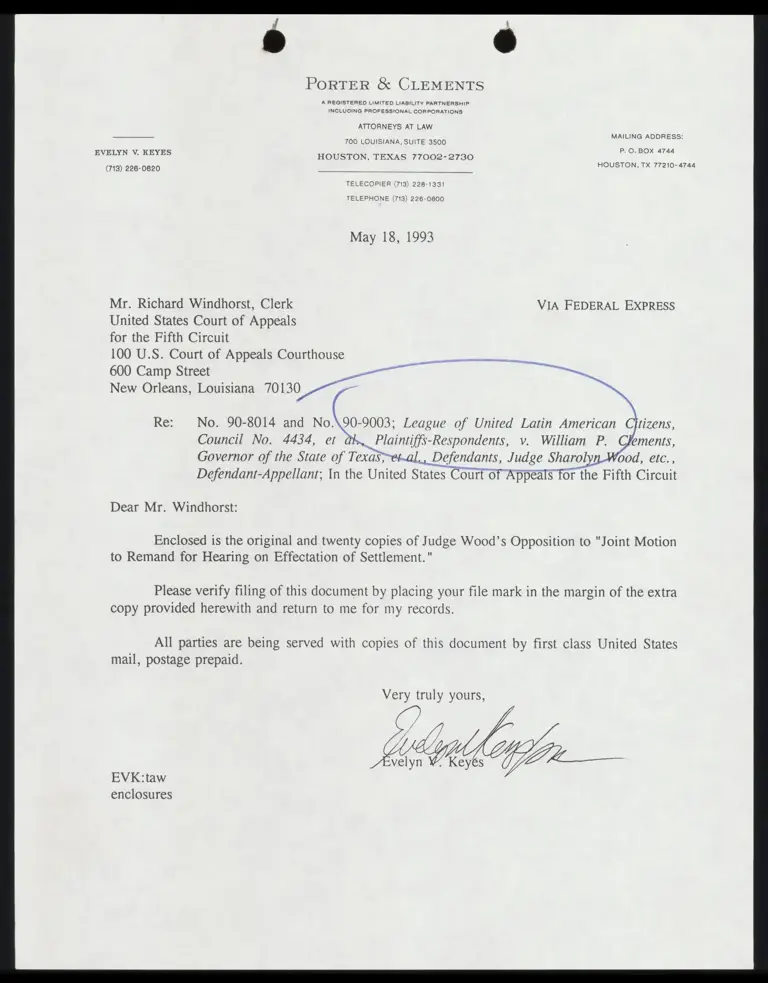 Judge Wood's Opposition to "Joint Motion to Remand for Hearing on Effectuation of Settlement" preview