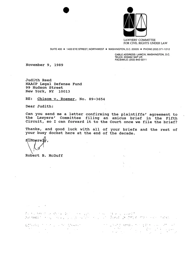 Correspondence from Reed to McDuff preview