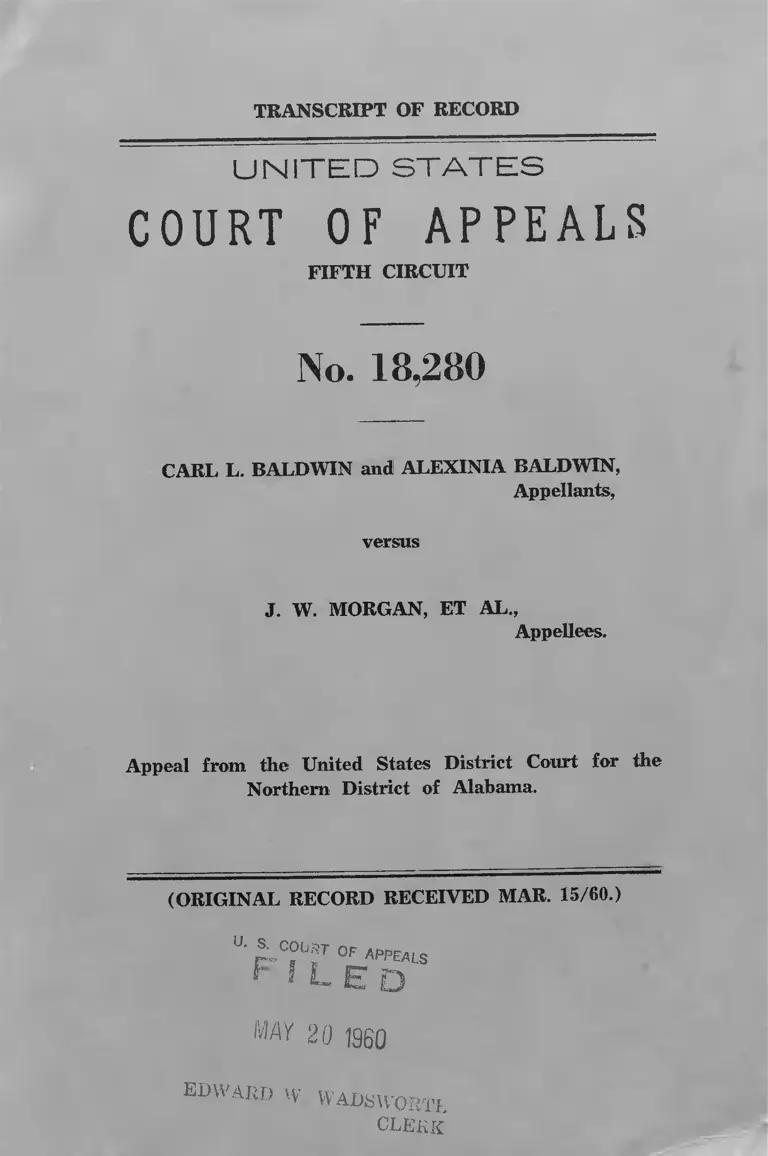 Baldwin v. Morgan Transcript of Record preview