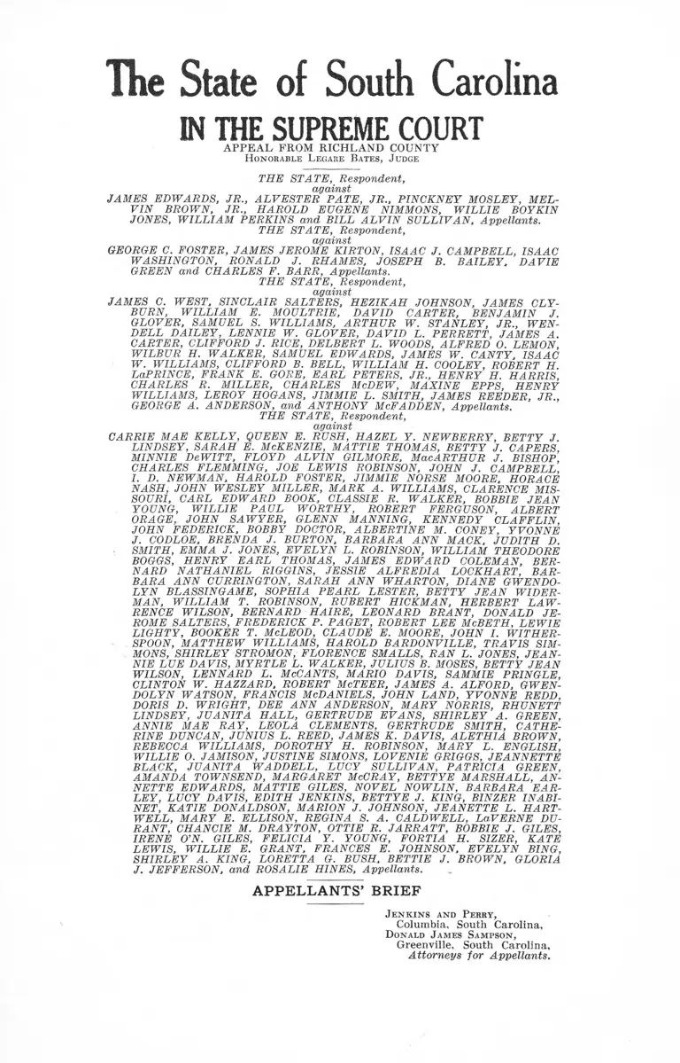 Edwards v. South Carolina Appellants' Brief preview