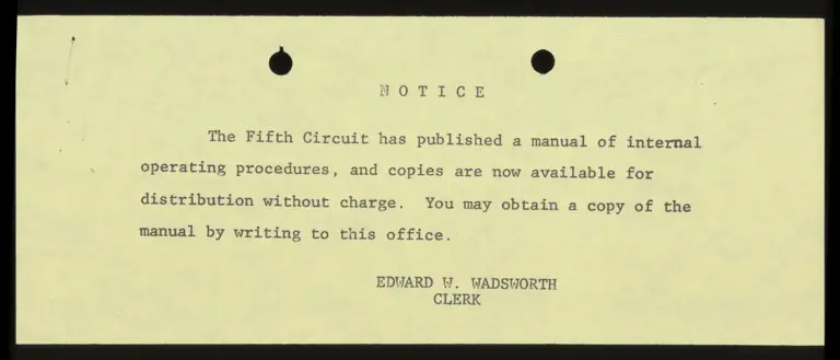 Notice to Counsel of Record RE: Form for Appearance preview