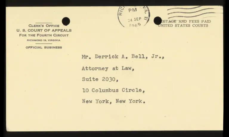 Correspondence from Bell to Dean Re: Appendix for Appellants preview