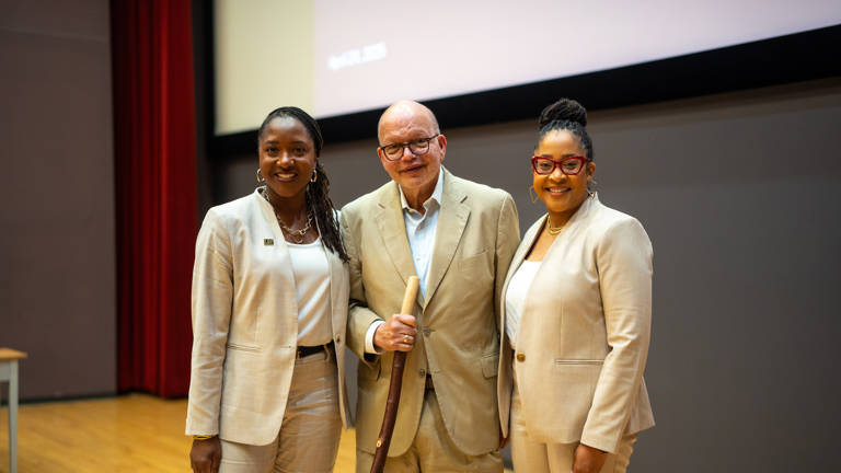 Janai Nelson, Theodore M. Shaw and Karla McKanders at the SOHP Spring Symposium on April 24, 2025.
